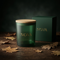 Pot à bougie en verre de luxe à fond épais 8oz 10oz 14oz multicolore avec couvercle et boîte cadeau pour la décoration intérieure et les événements