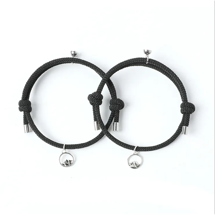 Pulsera magnética de cuerda ajustable para parejas, para parejas, mejor amiga