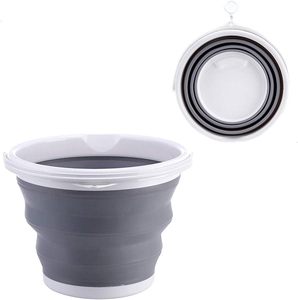 Cubo de fregona plegable de lavado de silicona de 10L y 15L, cubo plegable de plástico para pesca al aire libre, Camping, playa, 10 litros - Product Image 1