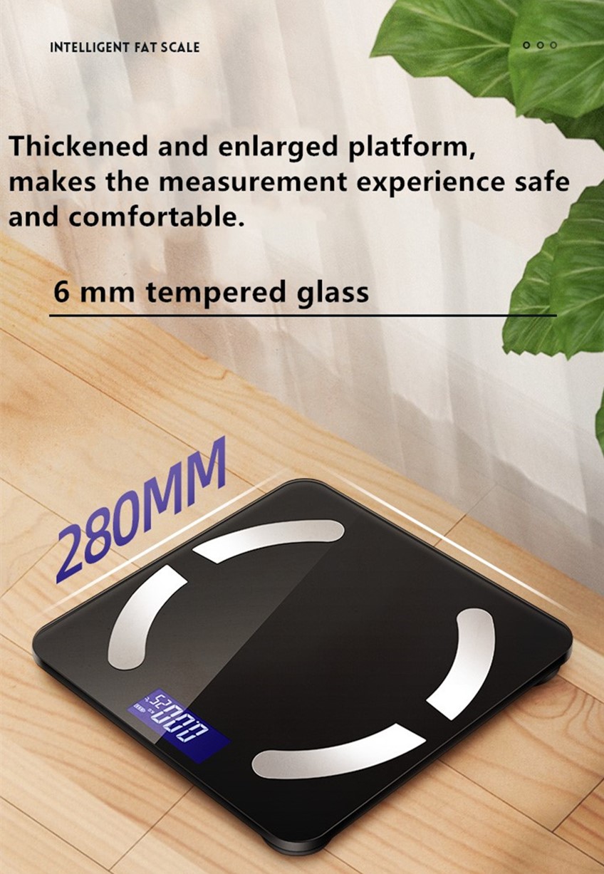 Household Weight Scale 180 kg 396 lb Digital Smart Body Fat Scales With 6 mm Tempered Glass