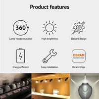 Hochwertige Moderne 360 Grad Drehbare Höhenverstellbare Blendfreie Aluminium-Vitrinenbeleuchtung 5W Display-Schaukasten LED-Leuchten