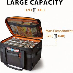 Bolsa Térmica Aislada Grande de 32L, Bolsa de Almuerzo Plegable y Suave para Picnic, Playa, Trabajo y Viajes - Product Image 2