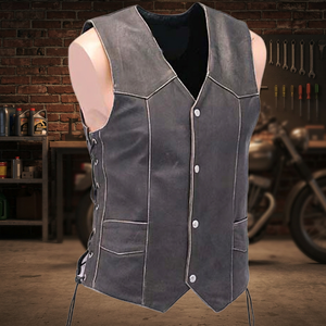 Chaleco informal para hombre más vendido, Chaleco de cuero para motocicleta, ropa de calle de alta calidad para la temporada de primavera - Product Image 4
