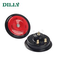 Bocina para Auto 12V 24V, Juego de Bocinas de Tono Alto y Bajo, Universal, Modificada para Motocicleta, Camión, Tren, Autobús, Barco, Color Rojo Naranja, Forma de Cuenco