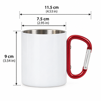 Mug thermique personnalisé en acier inoxydable 304 de 10 oz, blanc, avec poignée et mousqueton, pour sublimation, idéal pour les voyages en extérieur - Vente en gros