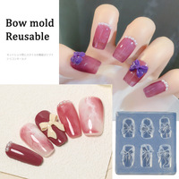 Moule en silicone pour Nail Art 3D Fleur Papillon DIY avec Scrape UV Gel Soft Embossed Silicone Carving Nail Silicone Mold
