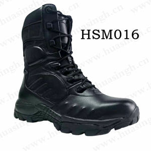 ZH, थोक काले सामरिक लंबी पैदल यात्रा जूते जूते रखने गर्म टिकाऊ पु + रबर एकमात्र लड़ जूते HSM016 - Product Image 2
