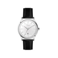 Montre unisexe avec boîtier en alliage, mouvement à quartz Seiko, verre résistant à l'eau, cadran avec calendrier, bracelet en cuir, mode décontractée, affaires, soirée