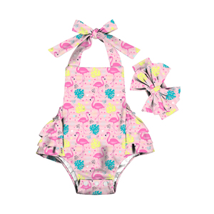 Bebé recién nacido niña Onesie Floral Onesies bebé 0-3 meses bebé Onesies con diadema y estampado floral - Product Image 5