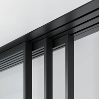 Pintu Geser Aluminium Anti-Tabrakan dengan Kaca Tempered Ganda, Isolasi Termal, untuk Interior/Eksterior Patio