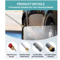 Pistolet de lavage haute pression à jet puissant, lance à eau pour tuyau d'arrosage, pistolet pulvérisateur avec construction métallique et contrôle de débit variable, pour lavage de voiture