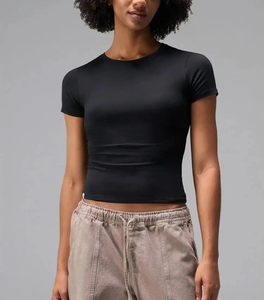 OEM Short Sleeve Fitted Crew Neck 95% Cotton 5% Spandex <strong>t</strong> <strong>Shirt</strong> for <strong>Women</strong> 2026 - Product Image 4
