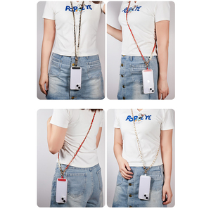 Sangle de téléphone élégante <span class=keywords><strong>en</strong></span> cuir PU tressé avec chaîne métallique perlée de luxe de 120 cm, <span class=keywords><strong>collier</strong></span> <span class=keywords><strong>pour</strong></span> coque de téléphone et sac - Product Image 6