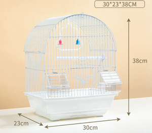 <span class=keywords><strong>Cage</strong></span> à oiseaux de luxe de grande taille en acier inoxydable blanc de qualité supérieure, pliable, à double étage, avec roues, pour une utilisation en extérieur en toutes saisons - Product Image 2