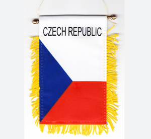 Drapeau suspendu de Cap-Vert, mini bannière de voiture pour la Coupe du Monde de football, à fixer sur le rétroviseur avec ventouse, à franges dorées, double face - Product Image 2