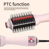 Brosse lissante chauffante électrique professionnelle 3-en-1 pour cheveux bouclés et raides, sèche-cheveux et brosse coiffante