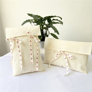 Chuanghua Custom Organic Cotton Satin Ribbon Screen Printed <b>Envelope</b> Packaging Recyclable Eco-friendly Drawstring Seal Tea - Product Image 5