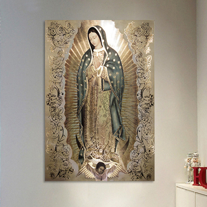 KOMI Guadalupe vierge décoration murale toile peinture vierge marie affiche mur religieux Art photos pour la décoration de la maison artisanat cadeau - Product Image 4