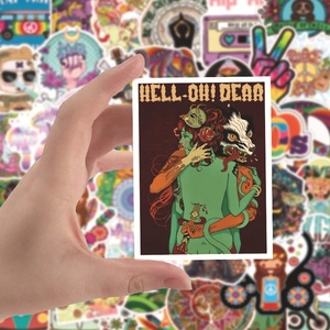 50 pièces <span class=keywords><strong>Hippie</strong></span> frais coloré fille Hip Hop étiquette pour planche à roulettes bagages ordinateur portable <span class=keywords><strong>voiture</strong></span> mur vinyle étanche autocollants - Product Image 4