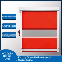 Puerta enrollable industrial de PVC de alta velocidad, personalizada de fábrica, automática y de apertura rápida para taller o almacén.