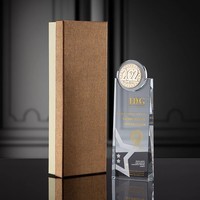 Trophée en cristal UV personnalisé, design laboratoire créatif, petite médaille étoile, cadeaux de bienvenue professionnels pour réunions annuelles, pour personnel et équipes de performance exceptionnelle