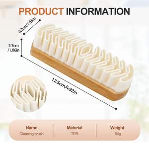 <span class=keywords><strong>Brosse</strong></span> à chaussures en bois et daim avec logo personnalisé, <span class=keywords><strong>brosse</strong></span> de nettoyage en caoutchouc crêpe et silicone pour bottes et baskets, vente en gros d'usine OEM - Product Image 2