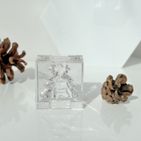 Forme personnalisée Carré Transparent Créatif Petits Pots De Baume À Lèvres Sculpture De Glace Conteneur De Fard À Paupières Boîte D'emballage De Poudre À Haute Brillance