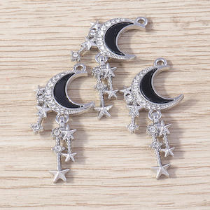 4ชิ้น/แพ็คโบราณศิลปะย้อนยุคสี่ Awn Star ดวงจันทร์โลหะผสมจี้ทำด้วยมือเครื่องประดับยุโรปและอเมริกา - Product Image 3