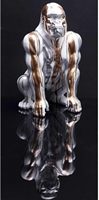Statue en métal personnalisée Xintuo Gorilla, finition dorée, thème animal, moulage artistique, décoration durable pour la maison, prix usine, modèle Z-7
