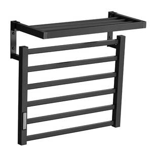 Traditionnel <span class=keywords><strong>Petit</strong></span> Chaud Noir Métal Horizontal Chauffe-Serviettes Électrique Rail Bar <span class=keywords><strong>Radiateur</strong></span> Réchauffeur Rack Avec Étagère - Product Image 5