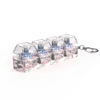 Porte-clés en acrylique LED avec motif d'anime, jouet anti-stress, bouton de fidget DIY, capuchon de clavier lumineux, capuchons de doigts