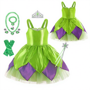 Vestido de Princesa <span class=keywords><strong>Tinkerbell</strong></span> para Niña, Disfraz de Princesa de Hada Verde para Fiesta de Halloween - Product Image 1