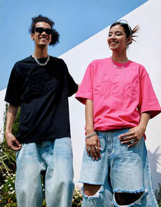 T-shirt décontracté en coton épais tricoté vintage avec broderie 3D, coupe classique, manches courtes, personnalisable, imprimé à l'écran, respirant, pour le fitness - Product Image 4