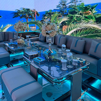 SHEPINJIA Meubles de bar LED de style européen moderne et tendance pour boîte de nuit, table basse durable, imperméable et rembourrée, ensemble de bar