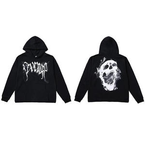 कस्टम लोगो मैन स्ट्रीट स्ट्रंगलेस हूडी सूती हेवीवेट कपड़े के साथ गुडी, ढीले फिट कील धुलाई हुई कॉलर - Product Image 6