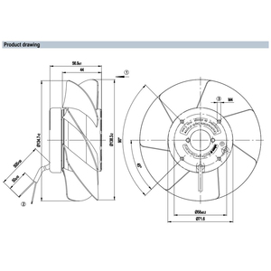 Ventilateurs axiaux de refroidissement à moteur servo à inverter avec roulement à billes ebmpapst A2S130-AB03-11 130 mm 50 W 230 V CA 0,13 A 2800 tr/min - Product Image 3