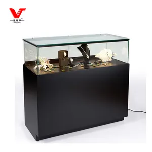 Aangepaste Vrijstaande Fancy Winkel Glas Teller Horloge Showcase