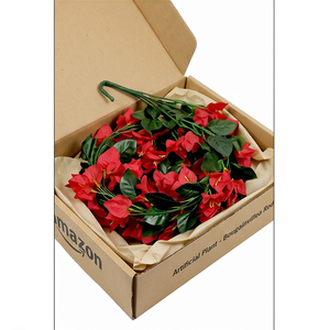 ดอกเฟื่องฟ้าปลอมสีแดงสำหรับตกแต่งบ้าน ระเบียง สวน และผนัง - Product Image 2