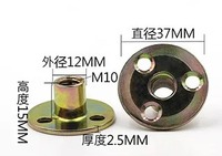 10pcs Carbon Steel Flange Coupling with M6 M8 M10 M12 Thread Zinc Plating Three Hole Lock Nuts Furniture Connector Fastener