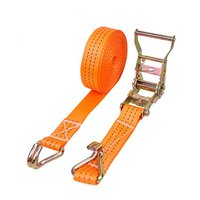 Sangles d'arrimage à cliquet durables de 1,5 pouce en polyester/PE/PP, certifiées CE, avec double crochet en J, résistance à la rupture de 2000 kg