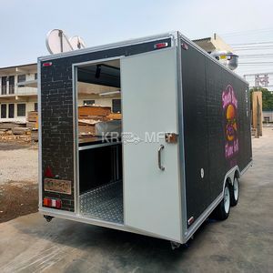 2025 Street Square Trailer <b>Cart</b> For Sale Mobile Bar Vintage Fast Food Truck - Product Image 5