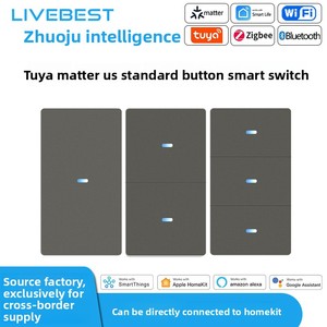 Công tắc thông minh <span class=keywords><strong>Wifi</strong></span> tiêu chuẩn Mỹ Tuya, kiểu nút bấm, điều khiển đèn tường, loa, chức năng hẹn giờ, không gây cháy, không gây hại cho vật liệu. - Product Image 1
