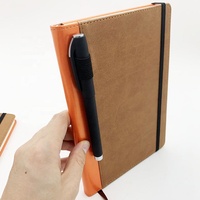 Carnet de notes Moleskine de type A5 en cuir PU, couverture orange-brun, logo personnalisé, cadeau d'entreprise, bloc-notes