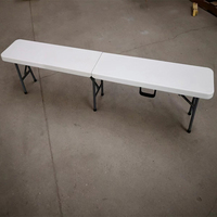 Tables pliantes de pique-nique rectangulaires en plastique blanc pour fête intérieure et extérieure