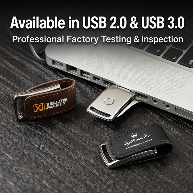 Leather USB Flash Drive Custom Logo 32GB 64GB 128GB Executive Gift Pendrive memory disk Corporate Meeting Trade Show VIP Client