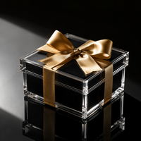 Boîte de présentation carrée en acrylique transparent avec couvercle, boîte cadeau en acrylique de style moderne, boîte à souvenirs pour le rangement, cadeaux de mariage