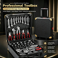 Kit de clés à douilles combinées en acier au chrome-vanadium, 187 pièces, boîte à outils de réparation professionnelle pour mécaniciens, coffret à roulettes