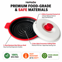 Plaque de cuisson micro-ondes en silicone avec grille, accessoires de cuisine pour réchauffer rapidement les aliments