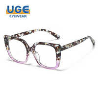 Nouveauté, monture optique surdimensionnée TR90 multicolores à imprimé léopard, lunettes anti-lumière bleue pour ordinateur, pour femmes, usage quotidien