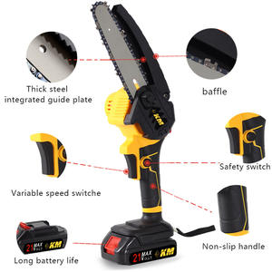 เลื่อยโซ่ยนต์แบตเตอรี่ 21V Max แบบพกพาขนาดเล็ก สำหรับงานตัดไม้และตัดแต่งกิ่ง ระยะใช้งาน 8 กม. - Product Image 5